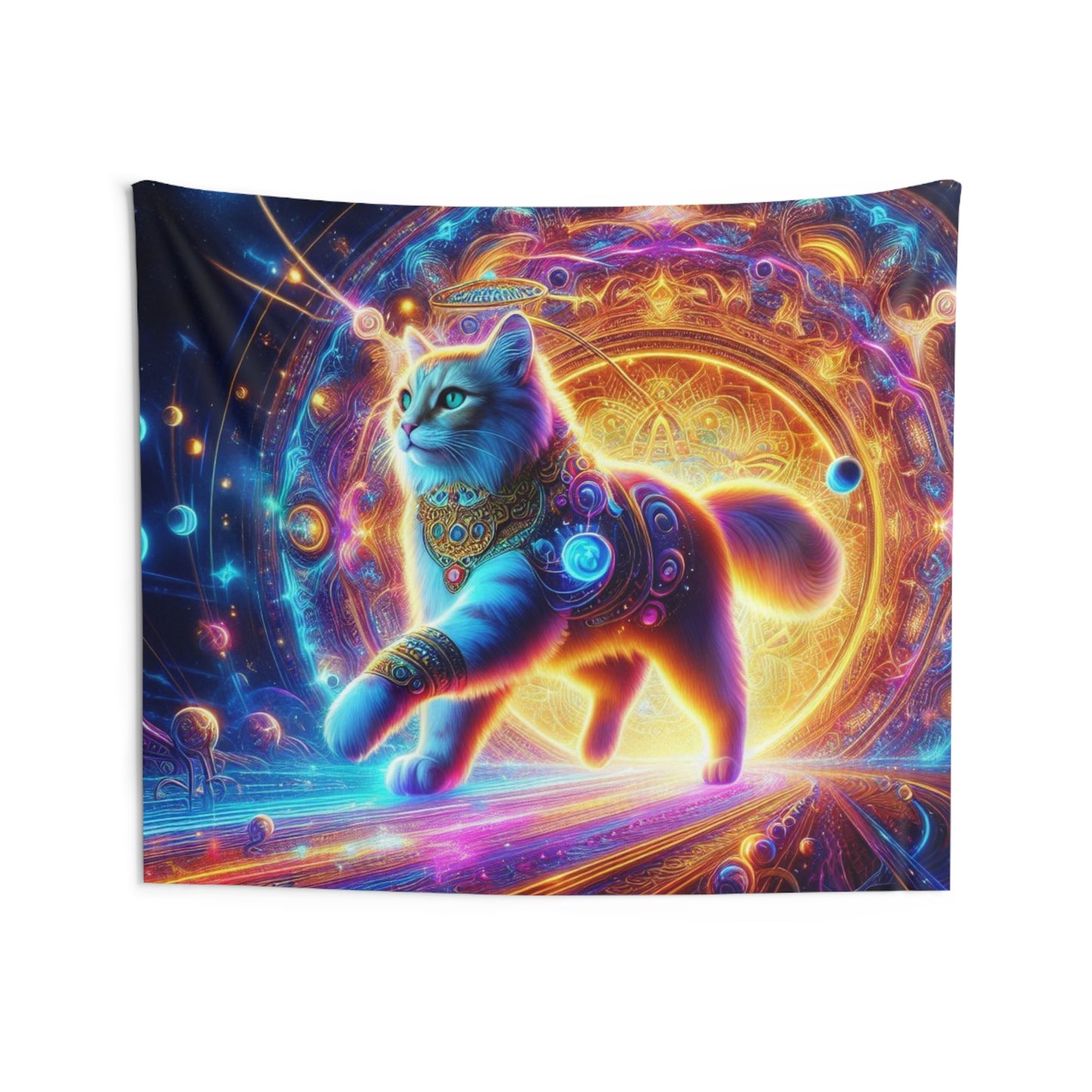 Astral Feline Tapestry
